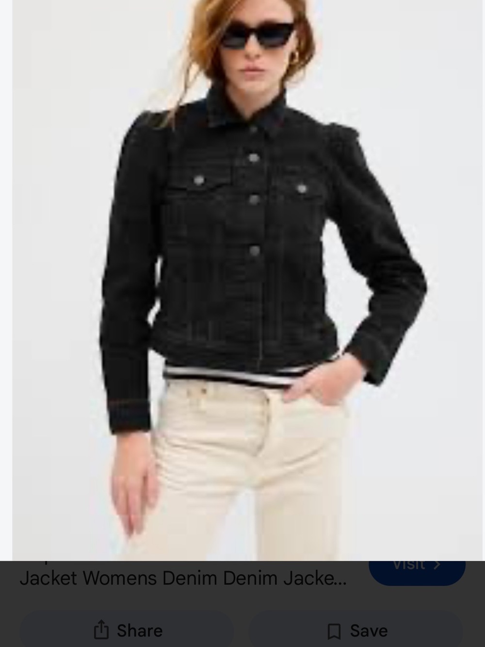Classic Black Denim Jacket - Women's Tailored Jean size M (tall)